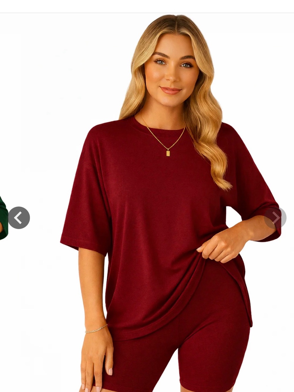 Nurtovia Hey Baby Women's Two-Piece Relaxed Short Sleeve Top & Bike Shorts Set